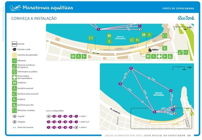 Mapa do Forte de Copacabana - Ciclismo de Estrada, Maratonas Aquáticas, Triatlo / Foto: Rio 2016 